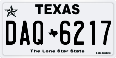 TX license plate DAQ6217
