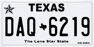 TX license plate DAQ6219