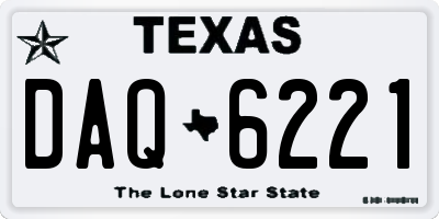 TX license plate DAQ6221