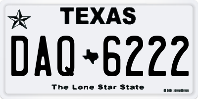 TX license plate DAQ6222