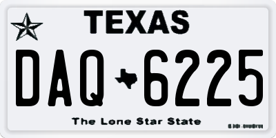 TX license plate DAQ6225