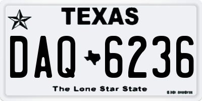 TX license plate DAQ6236