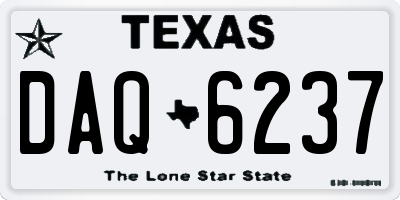 TX license plate DAQ6237