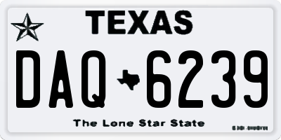 TX license plate DAQ6239