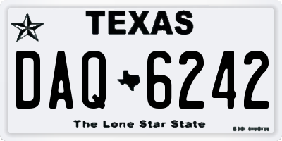 TX license plate DAQ6242