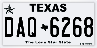TX license plate DAQ6268