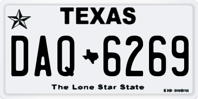 TX license plate DAQ6269