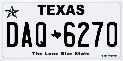 TX license plate DAQ6270