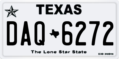 TX license plate DAQ6272