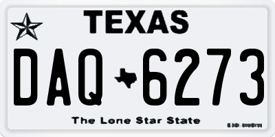 TX license plate DAQ6273