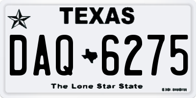 TX license plate DAQ6275