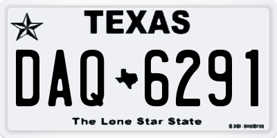 TX license plate DAQ6291