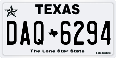 TX license plate DAQ6294