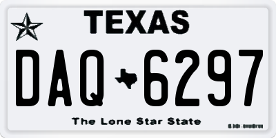 TX license plate DAQ6297