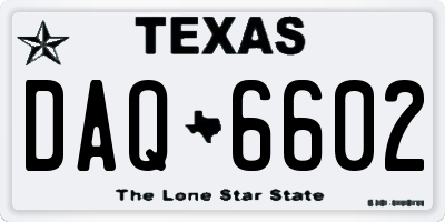 TX license plate DAQ6602