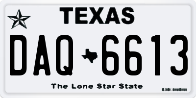 TX license plate DAQ6613