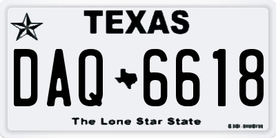 TX license plate DAQ6618