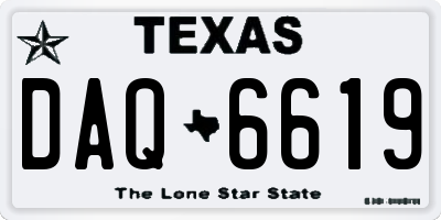 TX license plate DAQ6619