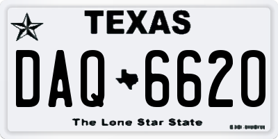 TX license plate DAQ6620