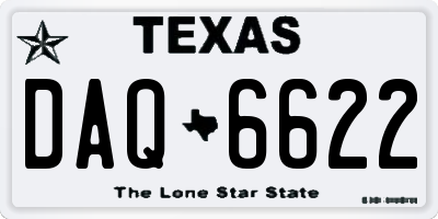 TX license plate DAQ6622