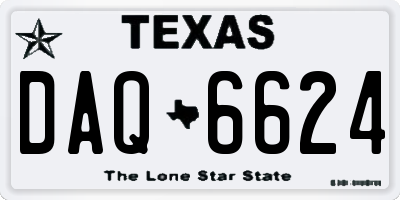 TX license plate DAQ6624