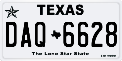 TX license plate DAQ6628
