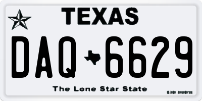 TX license plate DAQ6629