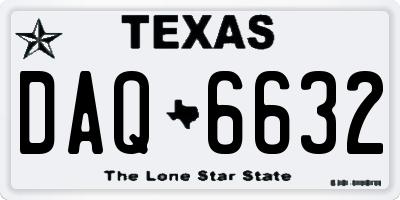 TX license plate DAQ6632