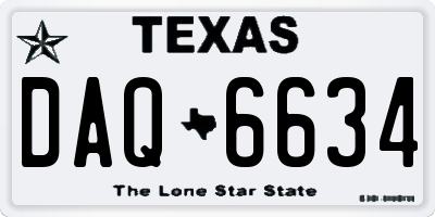 TX license plate DAQ6634