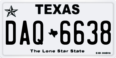 TX license plate DAQ6638