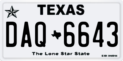 TX license plate DAQ6643