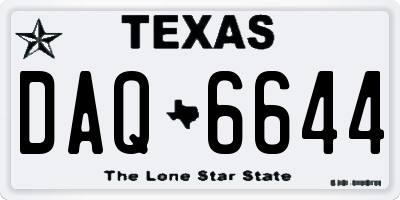 TX license plate DAQ6644
