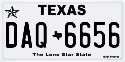 TX license plate DAQ6656