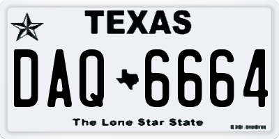 TX license plate DAQ6664