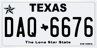 TX license plate DAQ6676