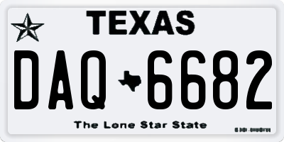 TX license plate DAQ6682