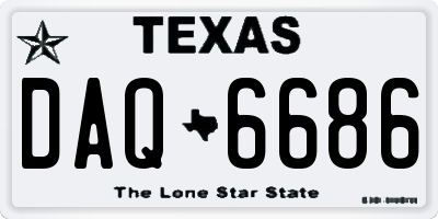 TX license plate DAQ6686