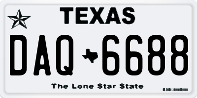 TX license plate DAQ6688