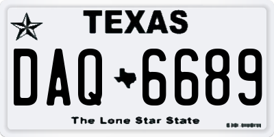 TX license plate DAQ6689