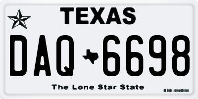 TX license plate DAQ6698