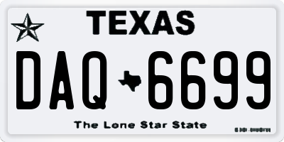 TX license plate DAQ6699