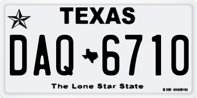 TX license plate DAQ6710