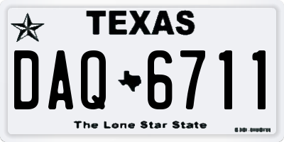TX license plate DAQ6711
