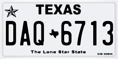 TX license plate DAQ6713