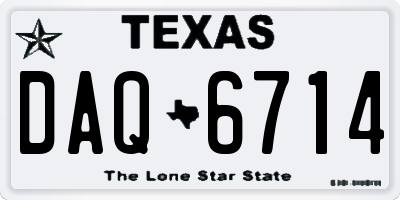 TX license plate DAQ6714
