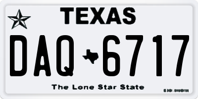 TX license plate DAQ6717