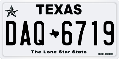 TX license plate DAQ6719
