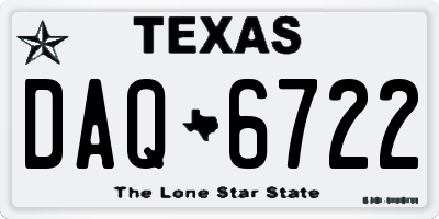 TX license plate DAQ6722