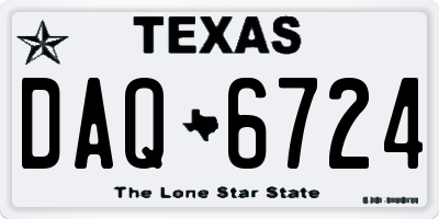 TX license plate DAQ6724