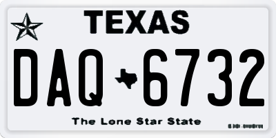 TX license plate DAQ6732